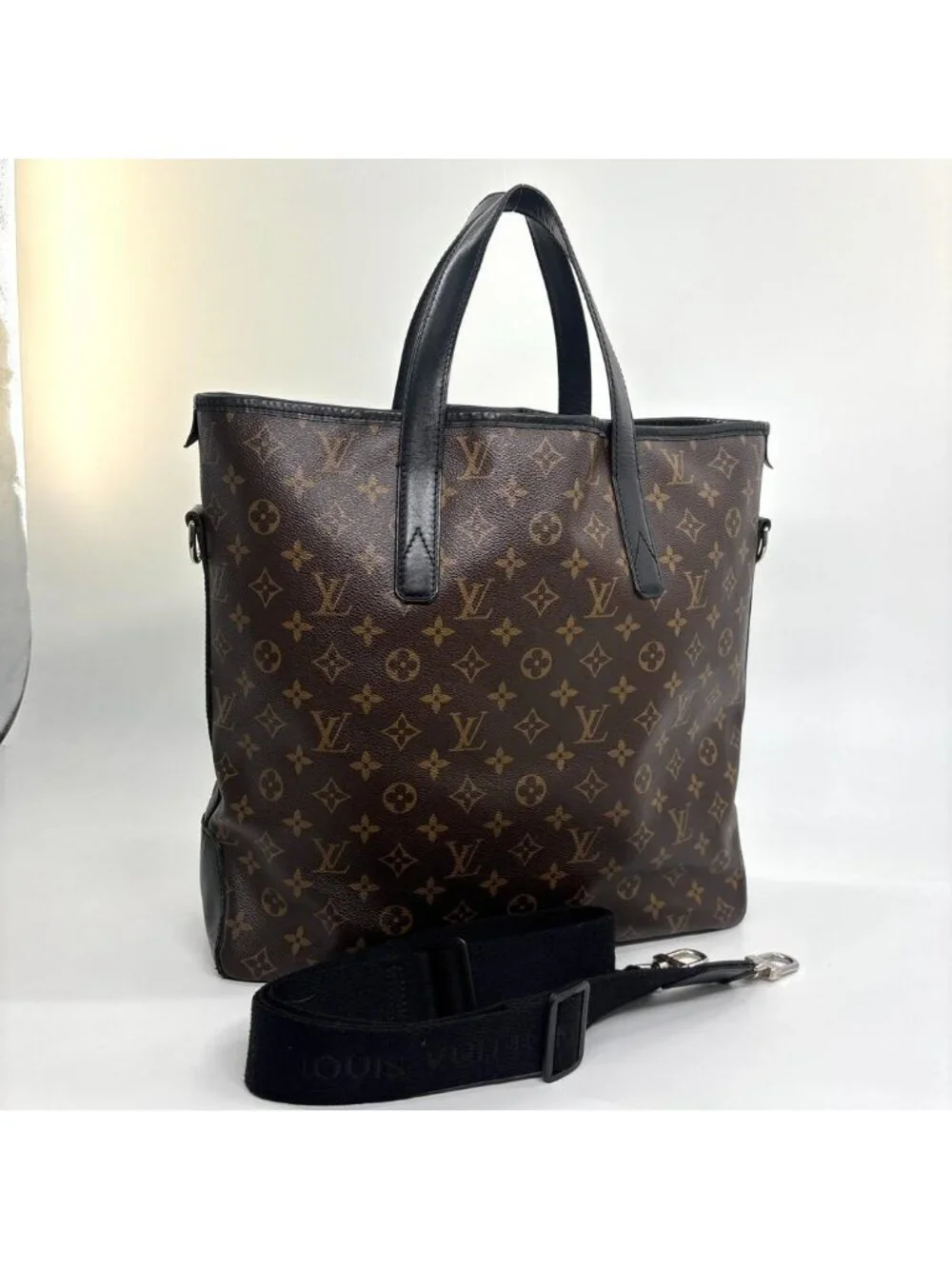 Louis Vuitton Super Monogram Macassar Davis Tote Bag Black